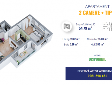 Viva Imobiliare - Apartament 2 camere - Dacia Bloc nou