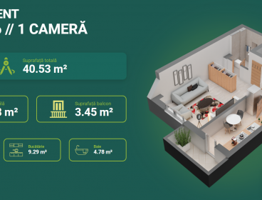 Viva Imobiliare - Apartament 1 camera decomandat - Dacia Bloc nou