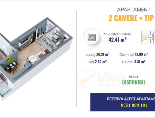 Viva Imobiliare - Apartament 2 camere - Dacia Complex Nou Locuinte